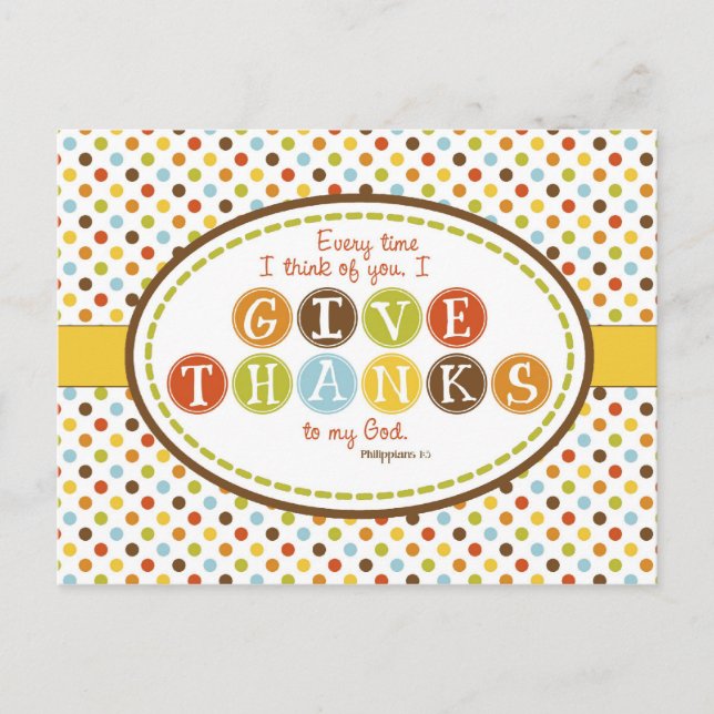 GIVE THANKS Scripture Verse Postcard (Front)