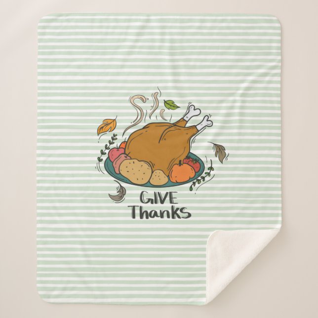 Give Thanks Sherpa Blanket (Front)