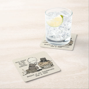 Give Thanks Square Paper Coaster