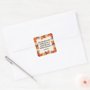 Give Thanks Square Sticker