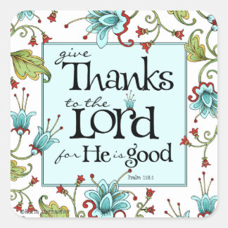 Give Thanks - Square Stickers
