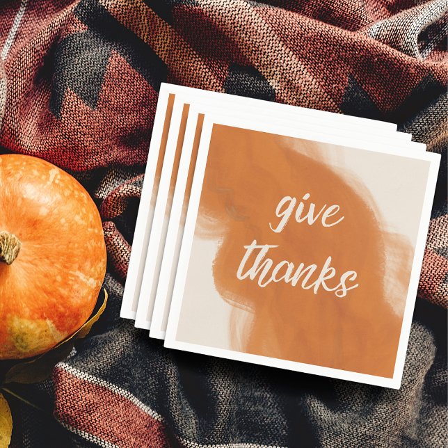 Give Thanks Terracotta Watercolor Thanksgiving Napkin (Give Thanks Terracotta Watercolor Thanksgiving Napkins)