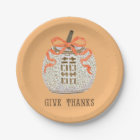 Give Thanks Thanksgiving Chinoiserie Pumpkin