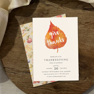 Give Thanks   Thanksgiving Dinner Invitation