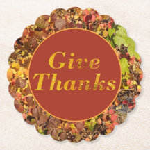 Give Thanks Thanksgiving Floral Leaves