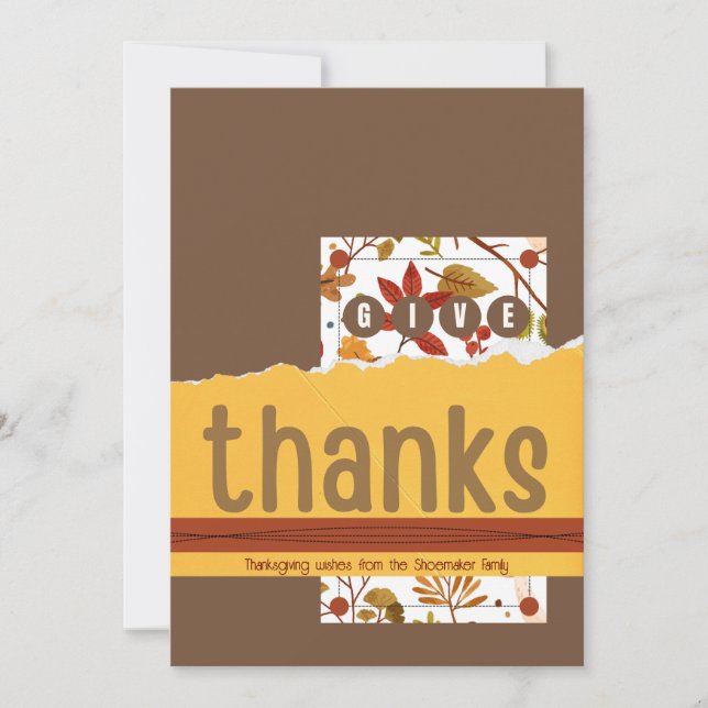 Give Thanks Thanksgiving greeting card  (Front)