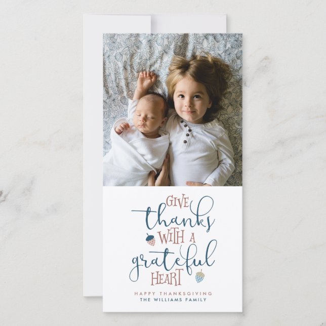 Give Thanks Thanksgiving Holiday Card (Front)