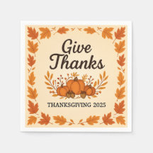 Give Thanks Thanksgiving Napkins