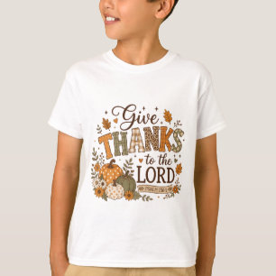 Give thanks thanksgiving pumpkin floral T-Shirt