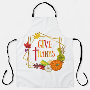 Give Thanks Thanksgiving Quote Fall Autumn Pumpkin Apron