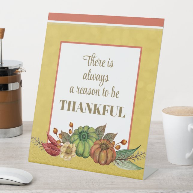 Give Thanks! Thanksgiving table Pedestal Sign (In SItu)