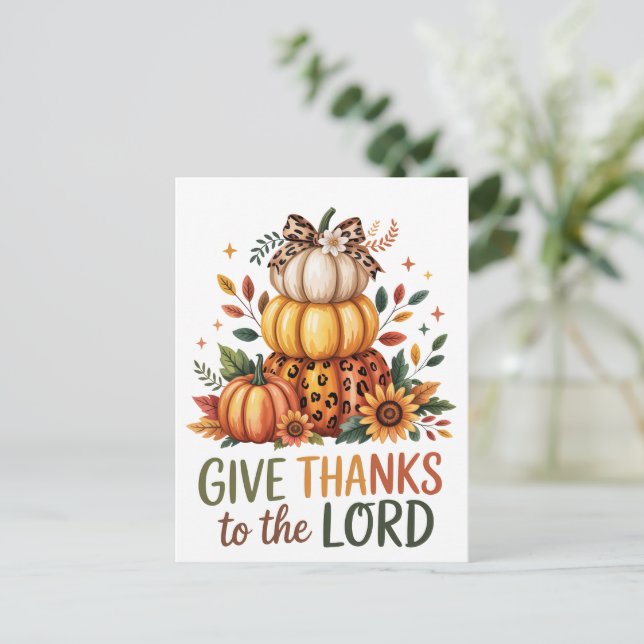 Give Thanks - Thansgiving  Postcard (Standing Front)