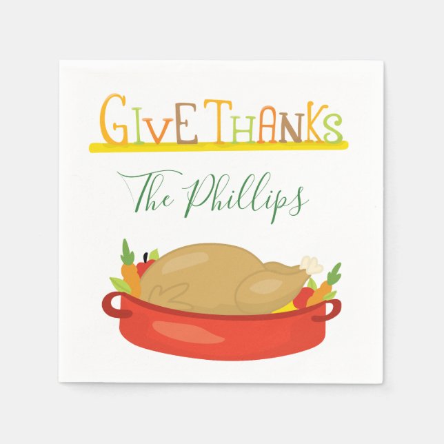 Give Thanks this Thanksgiving Napkin (Front)