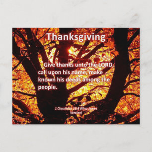 Give Thanks to the Lord 1 Chronicles 16:8 Postcard