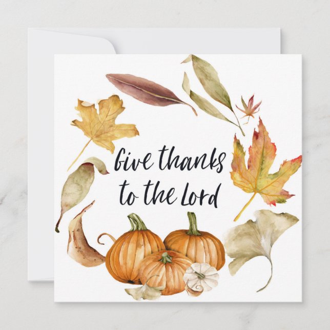 Give Thanks To The Lord, Autumn Bible Quote, Card (Front)
