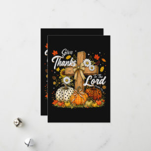 Give Thanks to The Lord Autumn Fall Season Holiday Card