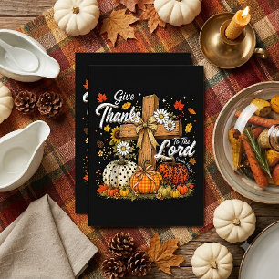 Give Thanks to The Lord Autumn Fall Season Thank You Card