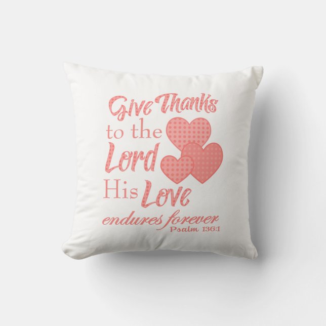 Give Thanks to the Lord Bible Verse Cushion (Front)