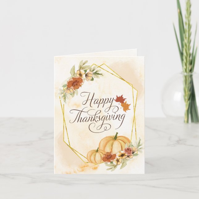 Give Thanks to the Lord Bible Verse Thanksgiving Card (Front)