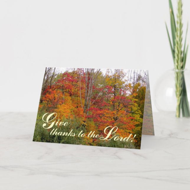 Give Thanks to the Lord - Christian Greeting Card (Front)