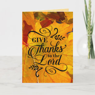 Give Thanks to the Lord, Fall Leaves Thanksgiving Card