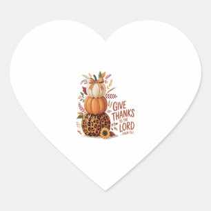 Give Thanks to the Lord,fall Pumpkin Heart Sticker