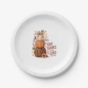 Give Thanks to the Lord,fall Pumpkin Paper Plate