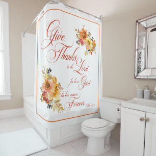 Give Thanks to the Lord fall watercolor floral Sh Shower Curtain