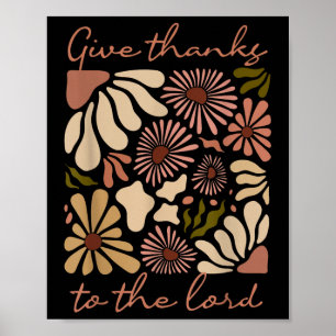 Give Thanks To The Lord Jesus Thanksgiving Autumn Poster