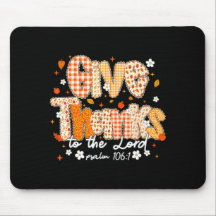 Give Thanks To The Lord Lace Christian Fall Autumn Mouse Mat