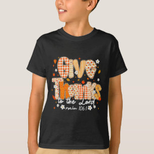 Give Thanks To The Lord Lace Christian Fall Autumn T-Shirt