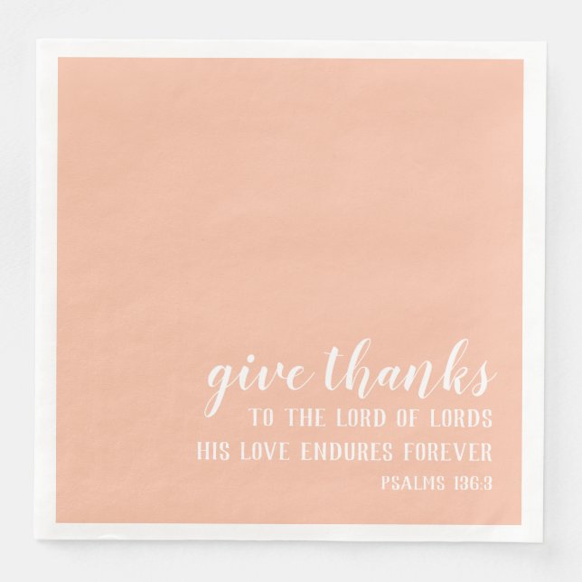 Give Thanks to the Lord of Lords | Scripture Napkin (Front)