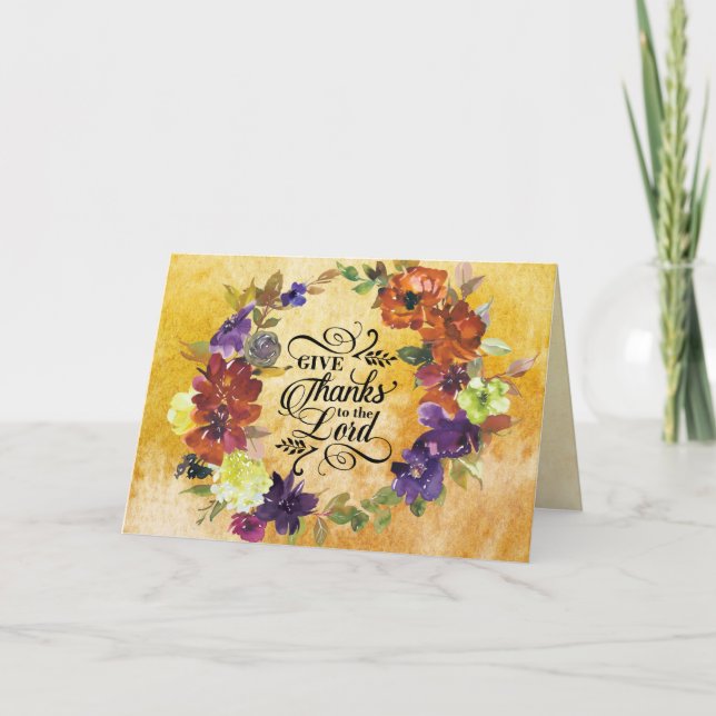 Give Thanks to the Lord, Thanksgiving Holiday Card (Front)