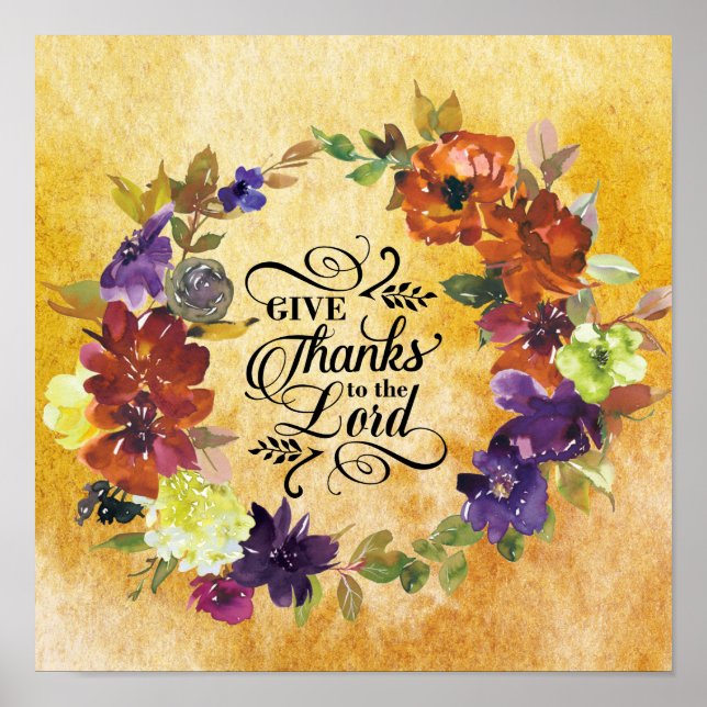 Give Thanks to the Lord, Thanksgiving Poster (Front)