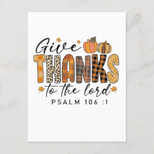 Give Thanks To The Lord Thanksgiving Turkey   Invitation Postcard