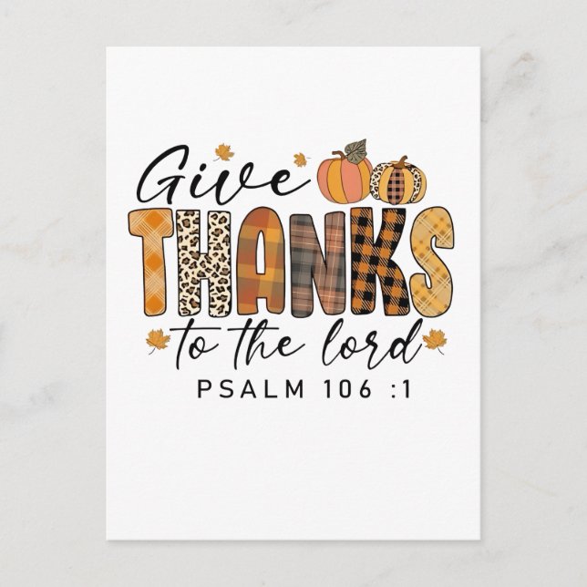 Give Thanks To The Lord Thanksgiving Turkey   Invitation Postcard (Front)