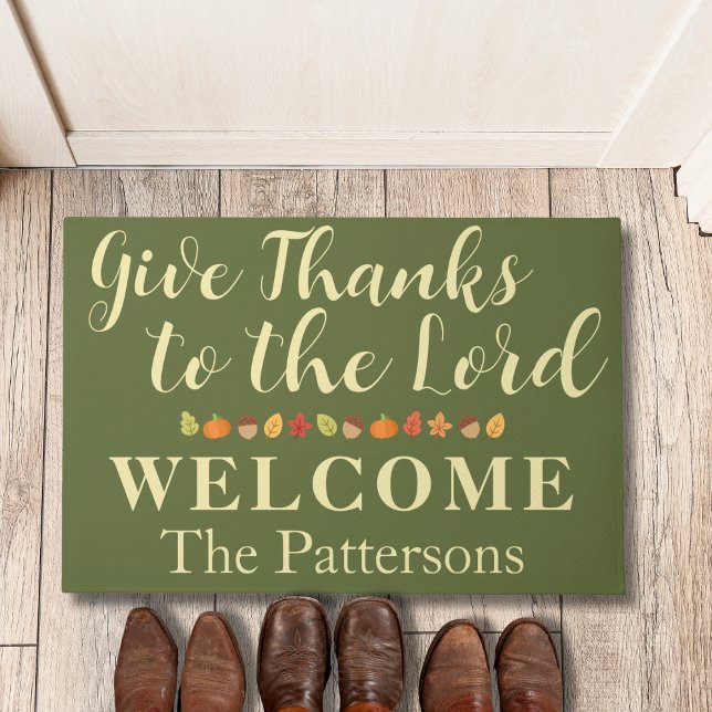 Give Thanks to the Lord Thanksgiving Welcome Doormat (Creator Uploaded)