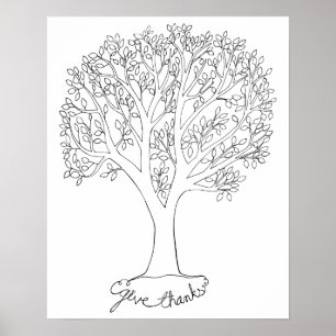 Give Thanks Tree Poster