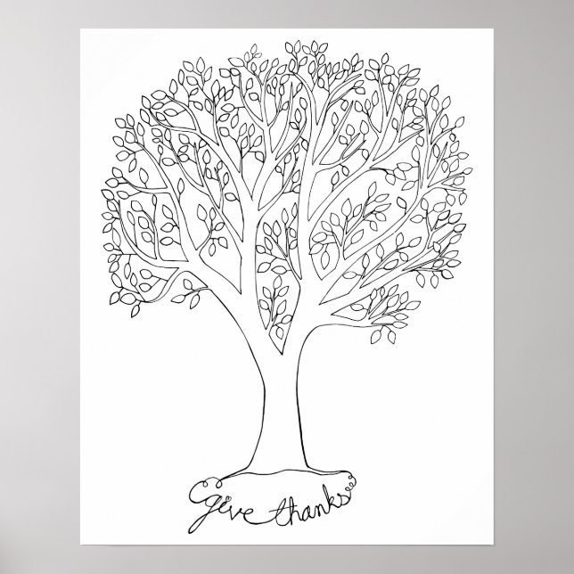 Give Thanks Tree Poster (Front)
