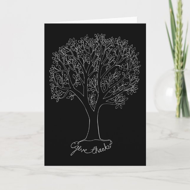 Give Thanks Tree Thank You Card (Front)