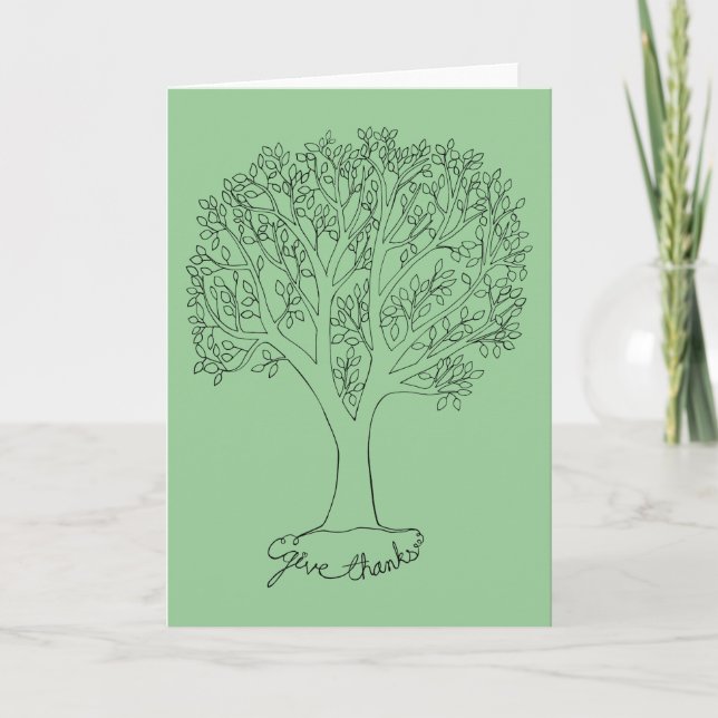 Give Thanks Tree Thank You Card (Front)