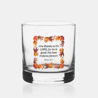 Give Thanks Whiskey Glass