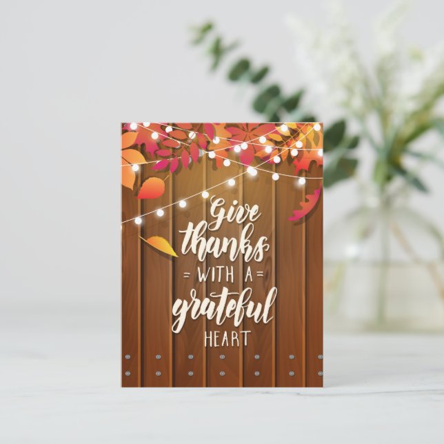 Give Thanks with a Grateful Heart Postcard (Standing Front)