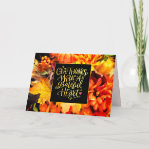 Give Thanks With a Grateful Heart Thanksgiving Holiday Card