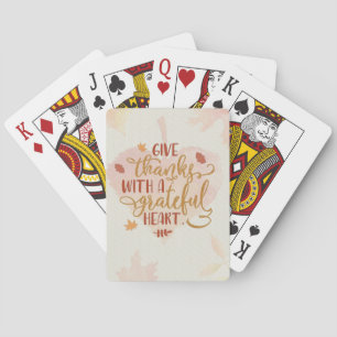Give Thanks with a Grateful Heart Typography Playing Cards