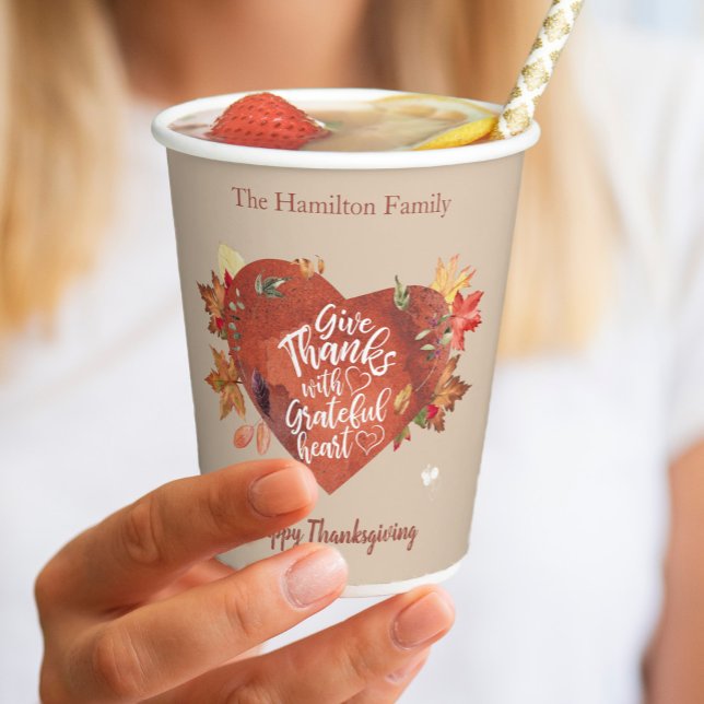 Give Thanks With Grateful Thanksgiving  Paper Cups (Creator Uploaded)