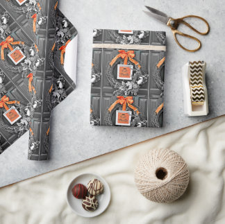 Give Thanks Wreath Wrapping Paper