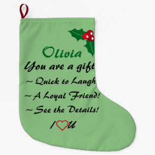 Give the Affirmation! on a Large Christmas Stocking