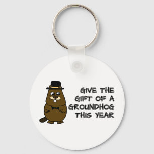 Give the gift of a Groundhog this year Key Ring