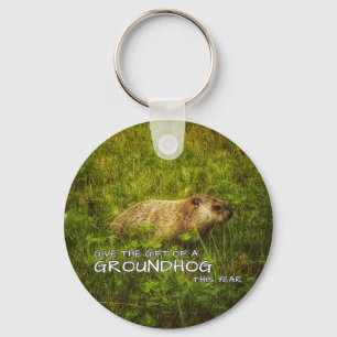 Give the gift of a Groundhog this year keychain